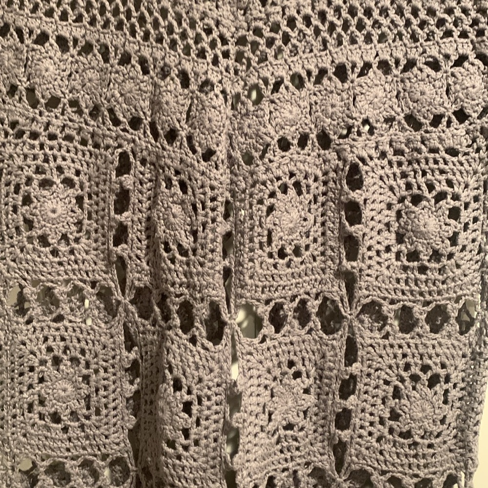 Beautiful Gray Crocheted Cardigan - Picture 6 of 6